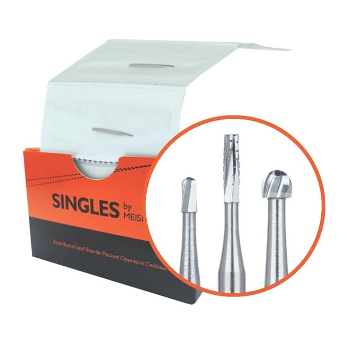Meisinger FG #701XL Taper Fissure Crosscut Carbide Bur, Sterile, Friction Grip Extra Long/Surgical, 1.2mm Head, 25/Pk (HM33-012 SU) thumbnail 6