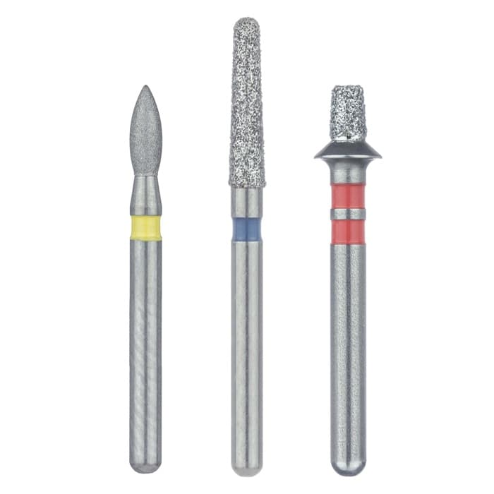 Meisinger 868C-012-FG Diamond Bur, Extra Fine, Yellow Ring, Long Torpedo/Cylinder, Friction Grip, 1.2 mm Head Diameter, 8.0 mm Head Length, 5/Pkg thumbnail 7