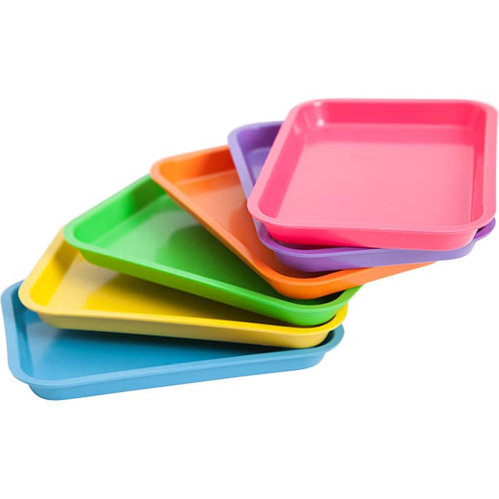 Zirc Mini Flat Setup Tray, Plastic, Green, 9-3/8" x 6-3/8" x 7/8", F-Size, 20Z101D thumbnail 12