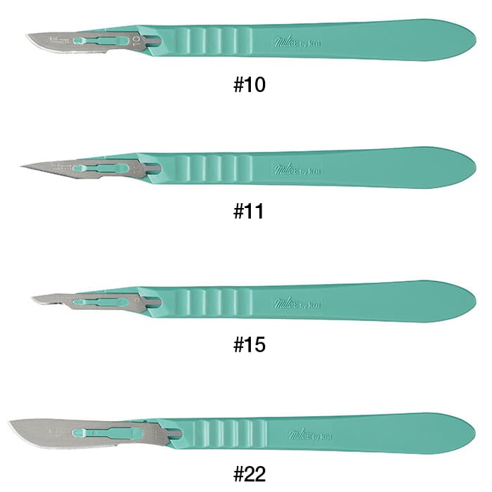 Miltex Disposable Sterile Scalpel, #15 Stainless Steel Blade, Safety Sleeve, 10/Box, 4-415 thumbnail 17