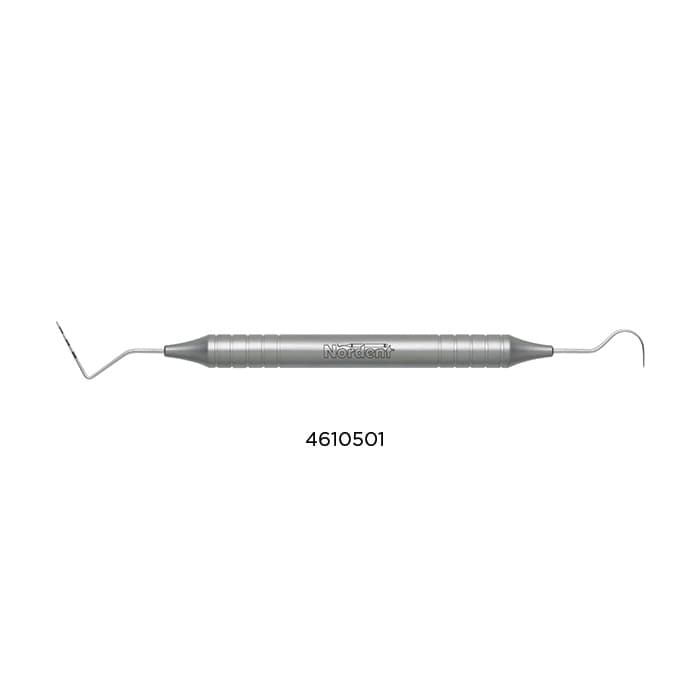 Nordent Color Coded Expro, Double-Ended Explorer/Williams Probe, #23 Shepherd Hook, 1-2-3-5-7-8-9-10 mm Markings, Medium Round Handle, OW/23 thumbnail 6