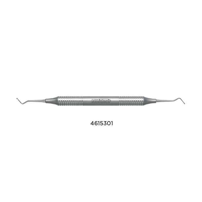 Nordent Excavator DE Long Shank Spoon #13 (Size #19), 2.0 mm Head, DuraLite ColorRings Handle, Stainless Steel, Double End thumbnail 5