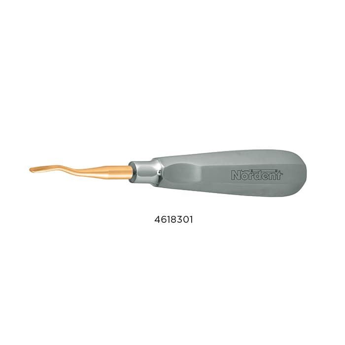 Nordent Apexo #301 Surgical Elevator, Single-End, Straight, Titanium Nitride Coated, 2.5 mm Blade, E301T thumbnail 9