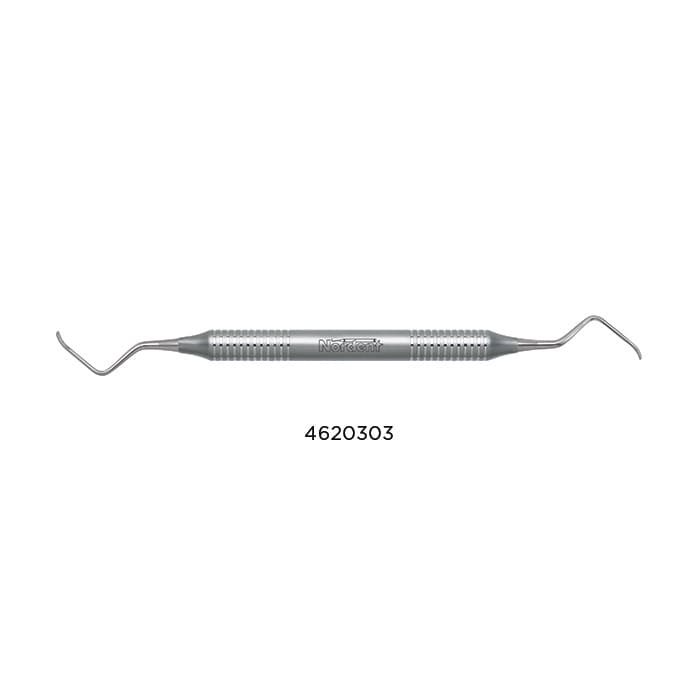 Nordent Prichard Classic Periodontal Curette, Double-Ended #1-2, DuraLite Round Handle, 440A Stainless Steel, Each thumbnail 3