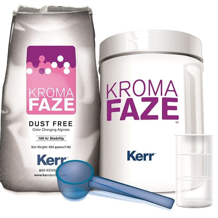 Kerr KromaFaze Color-Changing Alginate Impression Material, Regular Set, 1 lb Canister, Mint Scent, #27453DX thumbnail 7