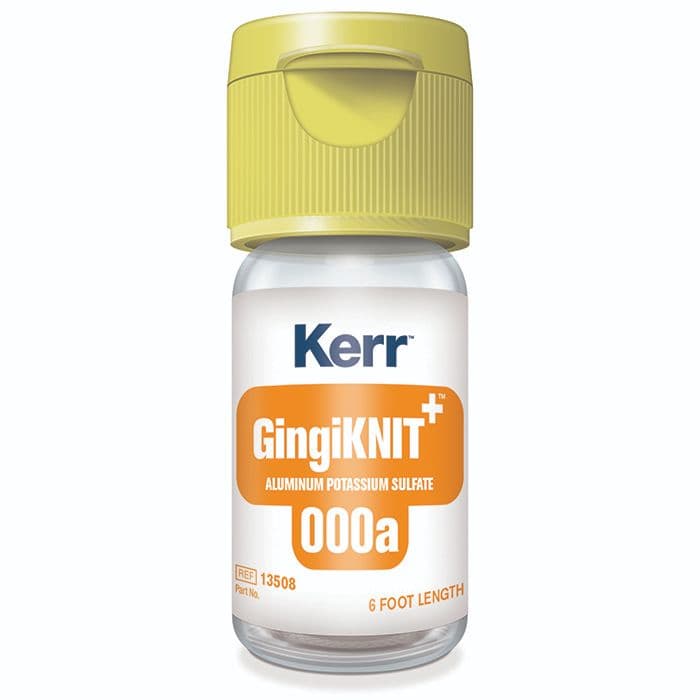 GingiKNIT+ Knitted Retraction Cord, Aluminum Potassium Sulfate 10%, Size 2A Large, Yellow with Red Strand, 72 in/Bottle, 13512 thumbnail 10