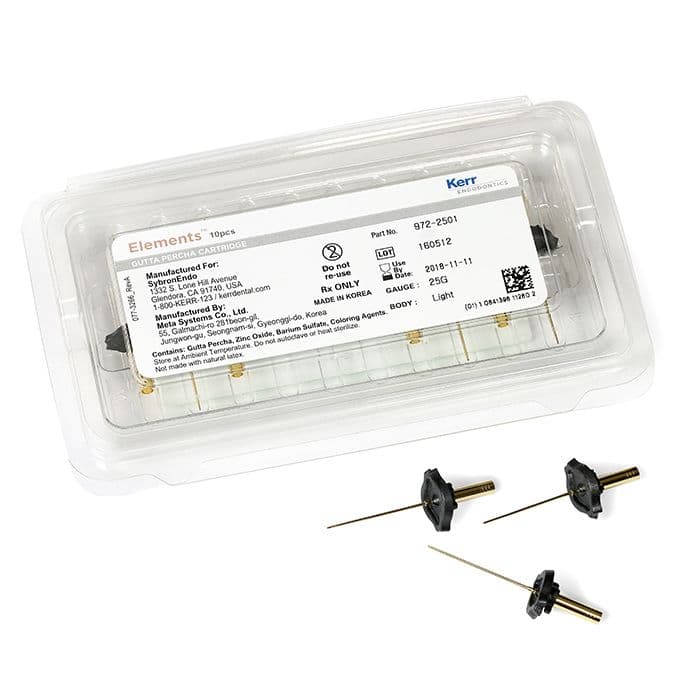 Elements Gutta Percha Cartridge, Light Body, 25 Gauge, Gold, 10/Pkg, 972-2501 thumbnail 15
