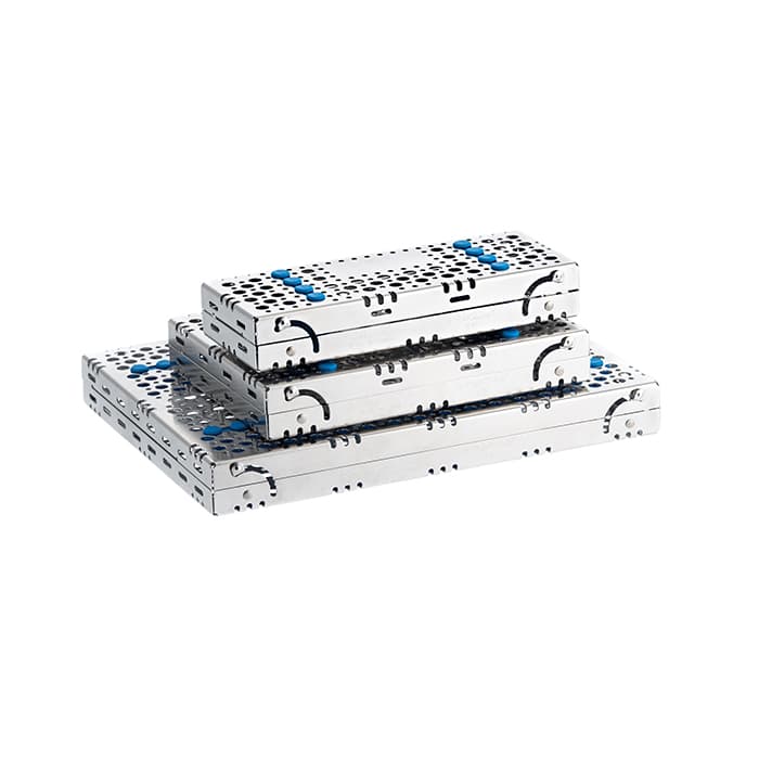 Nordent Sterilization Cassette, Stainless Steel, Easy-open Side Spring Latches, 5 Instrument Capacity, Small, Honeydew Green thumbnail 3
