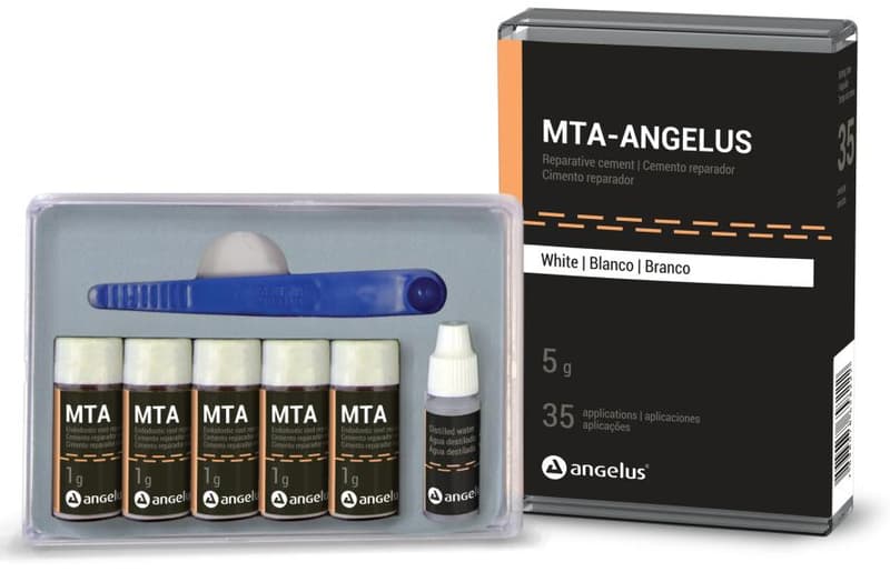 MTA Angelus White Reparative Cement, 5 g Package (5 x 1 g Vials, 3 mL Distilled Water, Measuring Scoop), 35 Doses, 1822 thumbnail 17