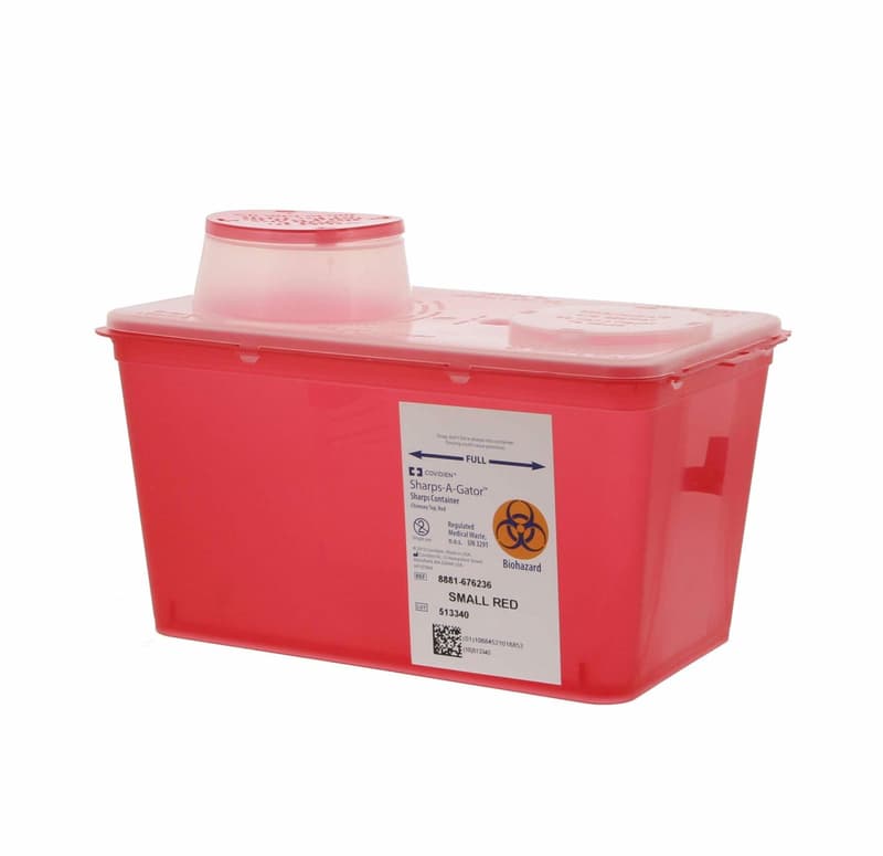 Monoject Sharps-A-Gator Sharps Container, Chimney Top, Translucent Red, 4 Quart, 8881676236 thumbnail 9