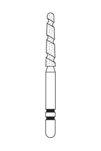 Two Striper TS2000 Diamond Bur, FG, Round-End Taper, #2004.9, Coarse, Green, 1.6 mm Major/1.1 mm Minor, 9 mm Length, 5/Pk, 2000049 thumbnail 18