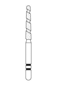 Two Striper TS2000 Diamond Bur, FG, Round-End Taper, #2004.10, Coarse, Green, 1.6 mm Major/1.1 mm Minor, 10 mm Length, 5/Pk, 2000050 thumbnail 13