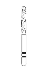 Two Striper TS2000 Diamond Bur, FG, Round-End Taper, #2005.9, Coarse, Green, 1.8 mm Major/1.3 mm Minor Diameter, 9.0 mm Length, 5/Pkg, 2000059 thumbnail 14