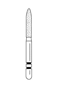 Two Striper® Diamond Bur, FG, Fine, Red, Cylinder Bevel End, #255.8, 1.8 mm Major/0.4 mm Minor Diameter, 8.0 mm Length, 5/Pkg, 2015093 thumbnail 12