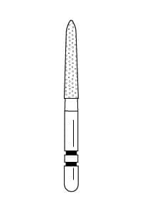 Two Striper Diamond Burs, FG, Flame, 270.9C, 1.9 mm Major Diameter, Coarse, Green, 5/Pk, 2015139 thumbnail 19