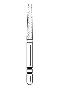 Two Striper Diamond Bur, FG, Flat-End Taper, #723.10C, 1.8 mm Major/1.3 mm Minor Diameter, 10 mm Head Length, Coarse, Green, 5/Pk, 2015257 thumbnail 15