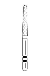 Two Striper Diamond Bur, FG, Round-End Taper, #770.10C, 1.8 mm Major/1.1 mm Minor Diameter, 10 mm Head Length, Coarse, Green, 5/Pk, 2015459 thumbnail 21