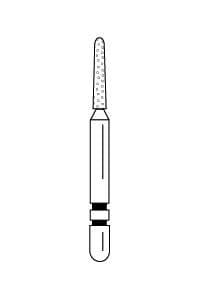Two Striper Diamond Bur, FG, Round-End Taper, Coarse, Green, #781.6C, 1.1 mm Major/0.8 mm Minor Diameter, 6.0 mm Length, 5/Pkg, 2015465 thumbnail 13