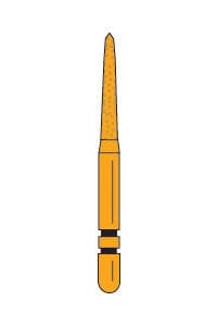 Two Striper Gold-Plated Diamond Bur, FG, Curettage, 253.SB, Medium, Blue, 1.6 mm Major/0.4 mm Minor Diameter, 8 mm Cutting Length, 5/Pk, 2015611 thumbnail 14