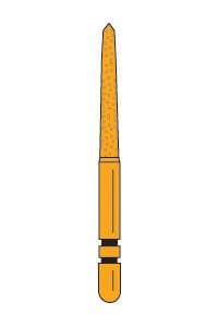 Two Striper Gold-Plated Diamond Bur, FG, Curettage, 253.SC, 1.8 mm Major/0.4 mm Minor Diameter, 10 mm Length, Medium, Blue, 5/Pk, 2015613 thumbnail 14