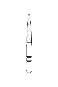 Two Striper ShortCut Diamond Bur, Flame, #260.8 S, Coarse, Friction Grip Short Shank, 5/Pkg, 2015901 thumbnail 13
