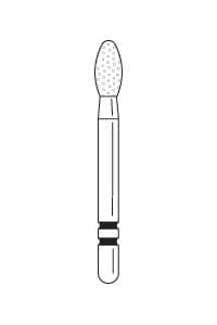 Two Striper Diamond Bur, FG, KS System Egg, #287.4, 2.3 mm, Coarse, Green, 5/Pk, 2015981 thumbnail 18