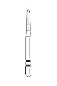 Two Striper® Diamond Bur, FG, Coarse, Green, Flame #262.6.5, 1.3 mm Major/1.0 mm Minor Diameter, 6.5 mm Length, 5/Pkg, 2015983 thumbnail 11