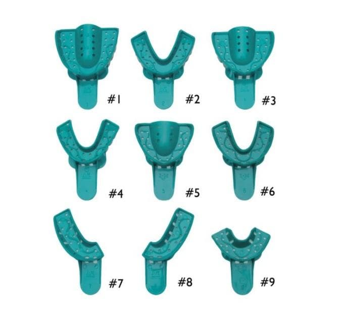 Vista Apex Disposable Plastic Impression Trays, #8 Upper Left/Lower Right, Green, Perforated, 12/Pk, 311008 thumbnail 10