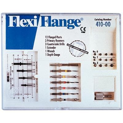 EDS Flexi-Flange Stainless Steel Post Introductory Kit, Sizes 0/1/2, 12 Posts with Flange, Reamers, Drills, Extender, Wrench, Depth Gauge, #410-00 thumbnail 3