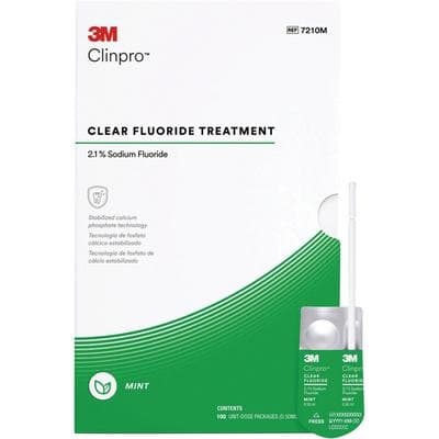 3M Clinpro Clear Fluoride Treatment, 2.1% Sodium Fluoride, Mint, 0.5 mL Unit Dose, 100/Pk, 7210M thumbnail 17
