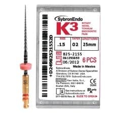 K3 Nickel-Titanium Rotary Endodontic Files, 25 mm, .04 Taper, #25, Red, 6/Pk, 825-4255 thumbnail 21
