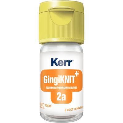 GingiKNIT+ Knitted Retraction Cord, Aluminum Potassium Sulfate 10%, Size 2A Large, Yellow with Red Strand, 72 in/Bottle, 13512 thumbnail 12