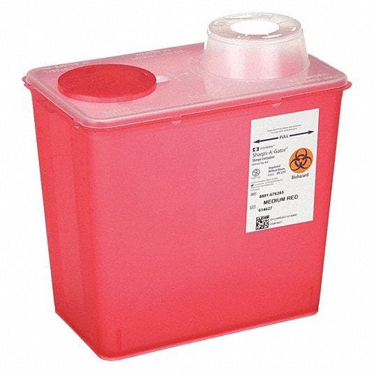 Monoject™ Sharps-A-Gator™ Sharps Container, Chimney Top, Red, 8 Quart, 8881676285 thumbnail 9