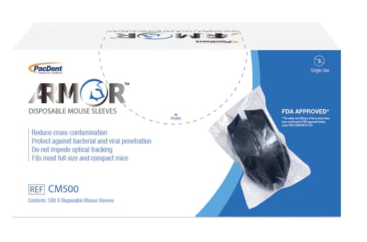 Armor Disposable Optical Mouse Barrier Sleeves, Latex-Free, Clear, 6.375" x 3.5", 500/Box, CM500 thumbnail 12