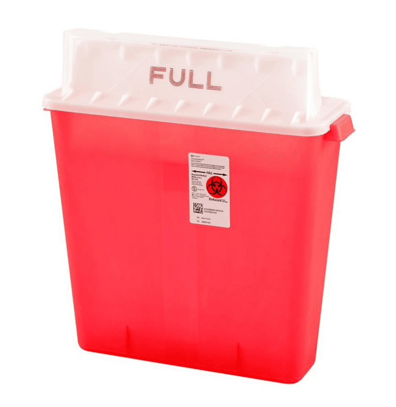 SharpStar Safety In-Room Sharps Container with Counterbalanced Lid, Transparent Red, 3 Gallon (12 Quart), 8537SA thumbnail 6