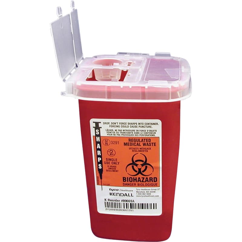 SharpSafety Phlebotomy Sharps Container, 1 Quart, Red, Translucent Sliding Lid, 1/Pk, 8900SA thumbnail 14