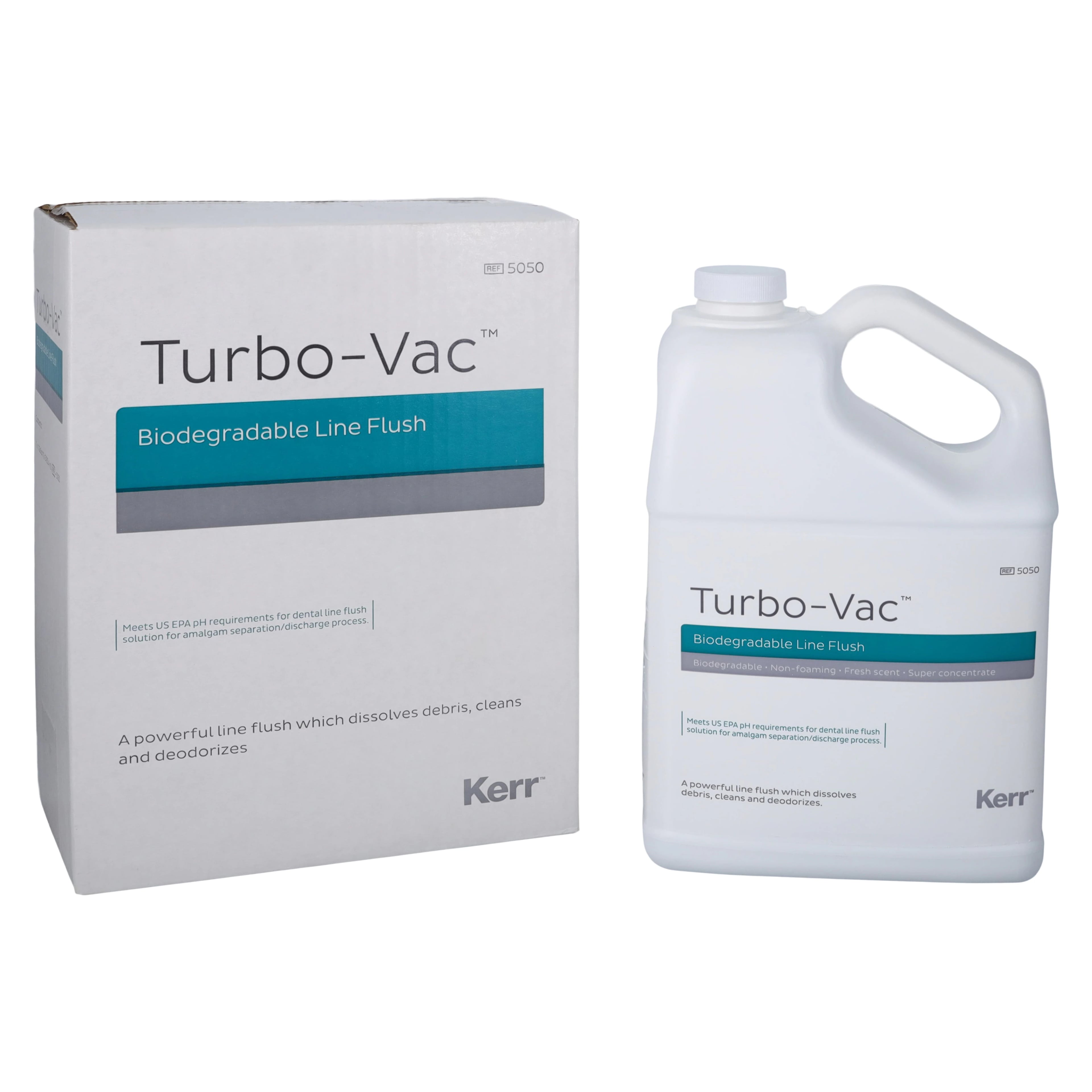 Kerr TotalCare Turbo-Vac Evacuation System Cleaner, Non-Foaming, Biodegradable, 1 Gallon Bottle, 5050-1/5050C