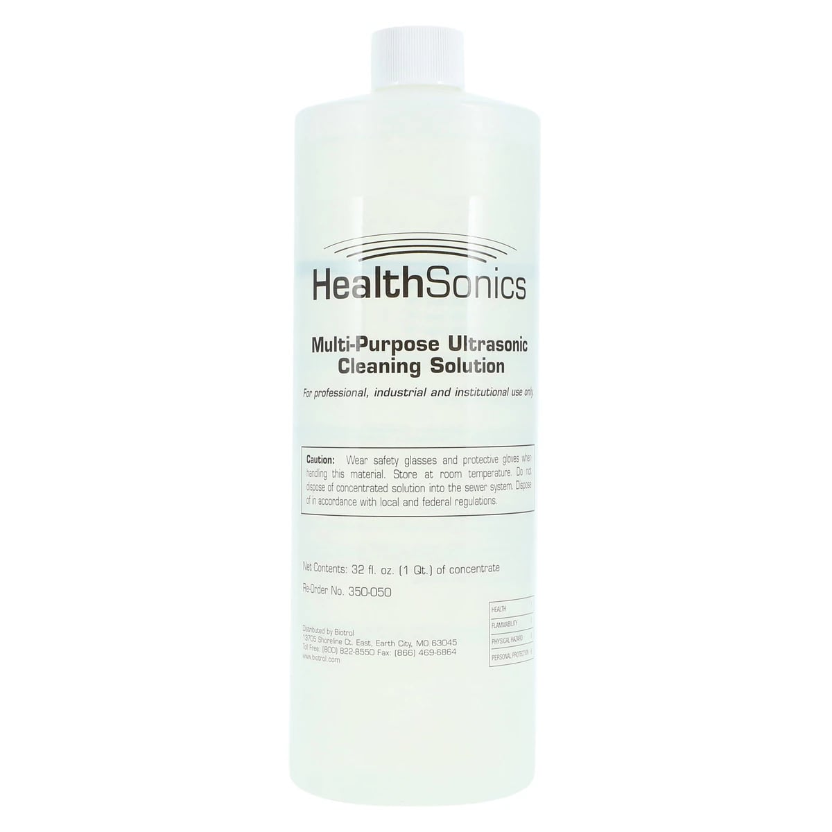 Biotrol Health Sonics Multi-Purpose Ultrasonic Concentrate Solution, Pleasant Scent, Biodegradable, 1 Quart Bottle