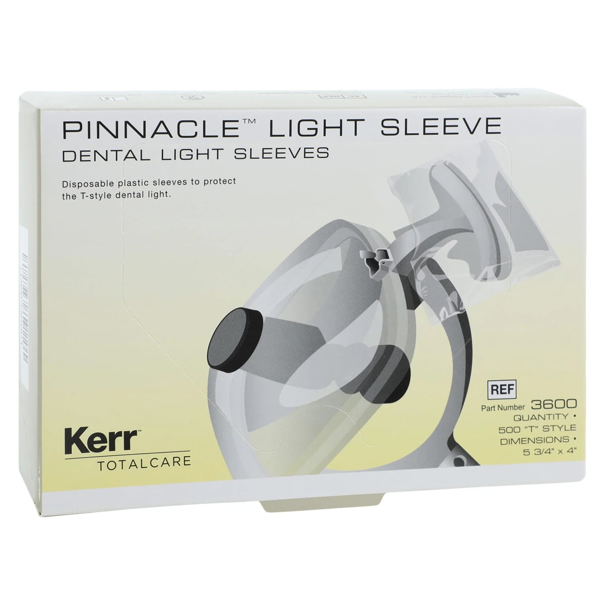 Kerr TotalCare Pinnacle Light Sleeve, T-Style, 4" x 5.75", Clear, 500/Box, #3600