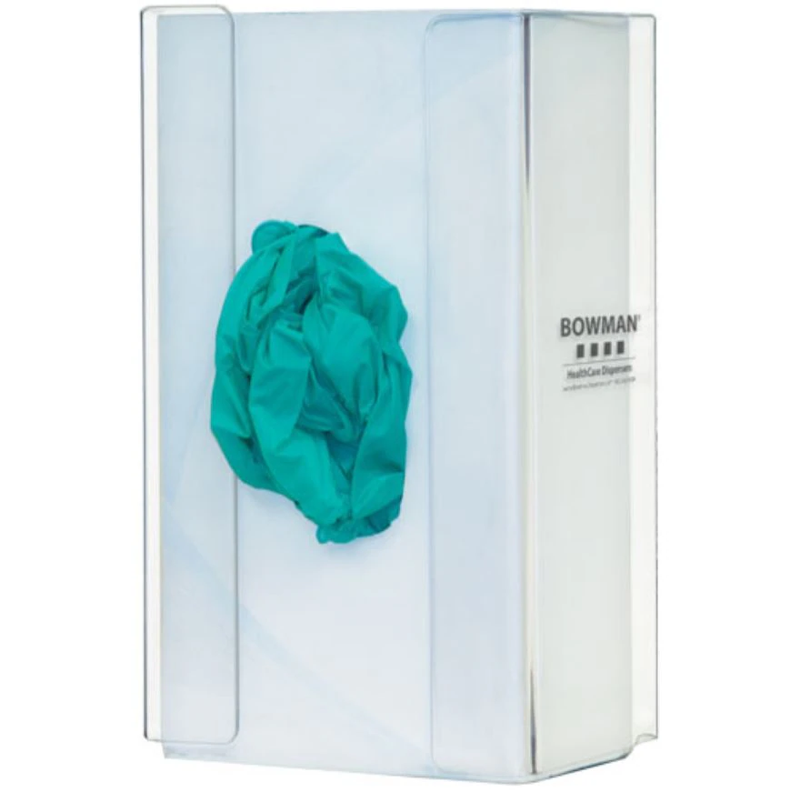 Bowman Glove Box Dispenser, Single, Clear PETG, Wall Mountable, 5-1/2"W x 10"H x 3-3/4"D