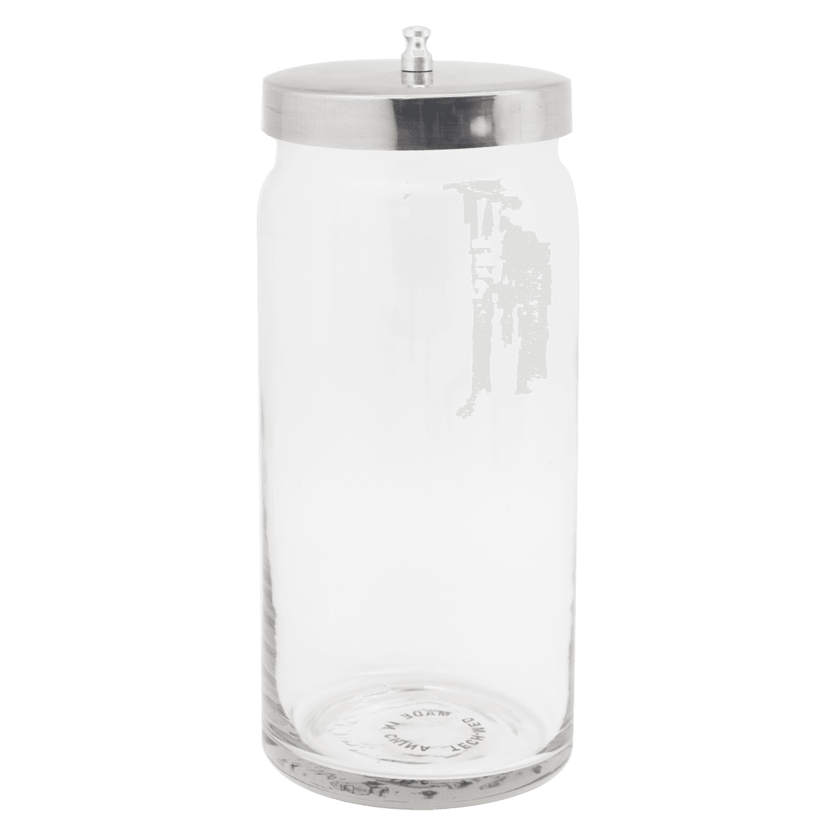 Tech-Med Clear Glass Dressing Jar, 4" x 4", Stainless Steel Lid, 1/Box, 4013