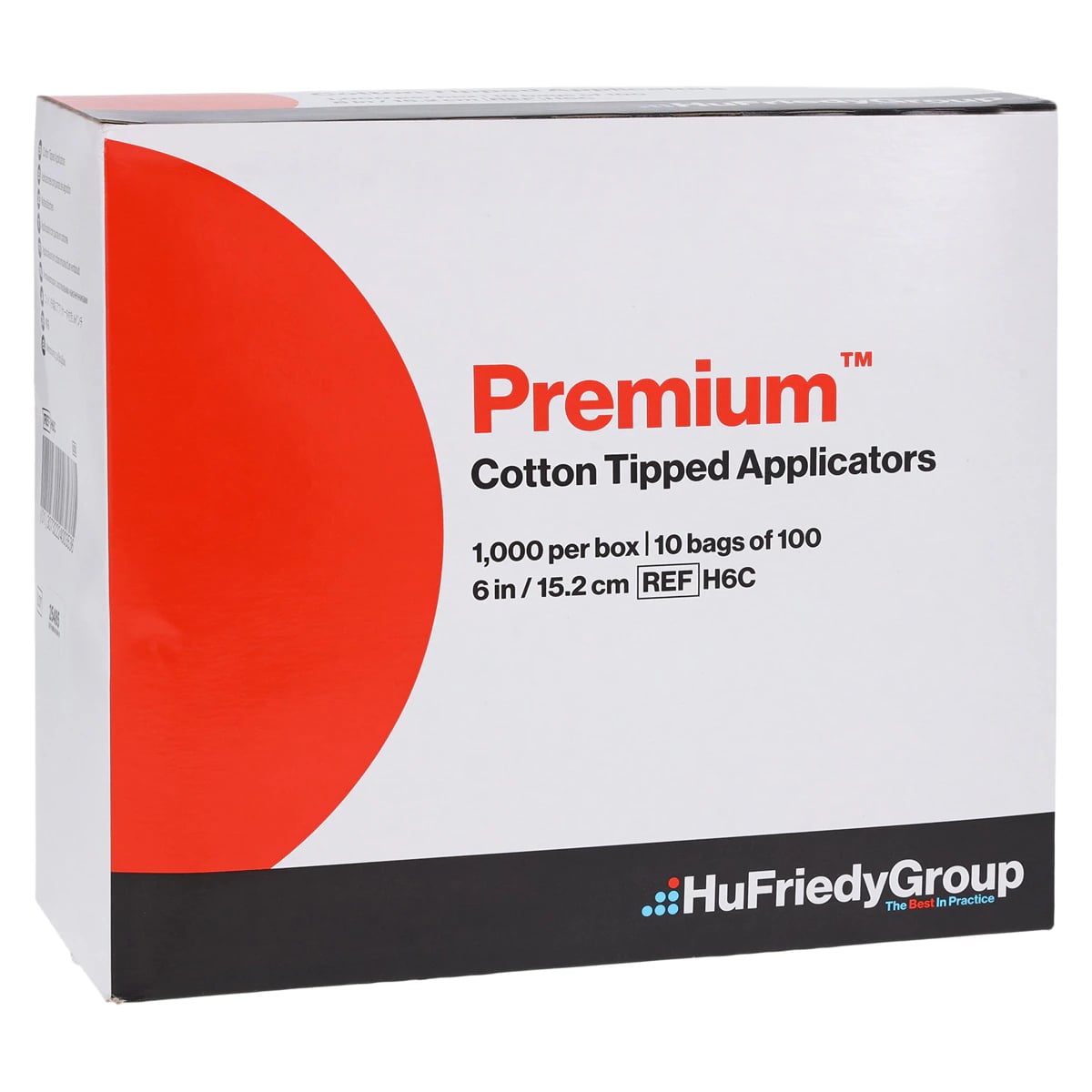 Crosstex Premium Cotton Tipped Applicators, 6", Non-Sterile, Wood Shaft, 1000/Pk, H6C
