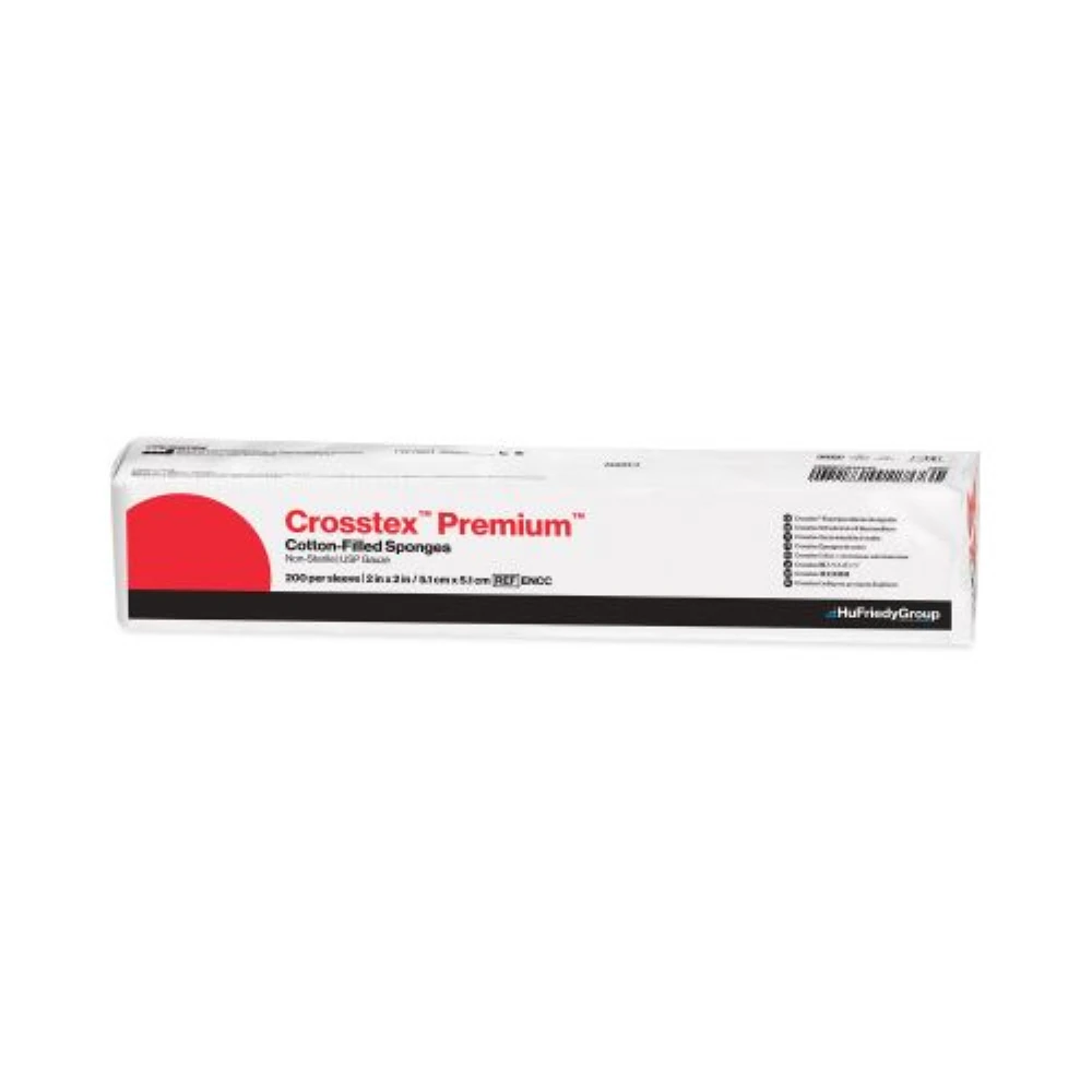 Crosstex Premium Cotton-Filled Exodontia Sponges, Non-Sterile, 3" x 3", 4-Ply, 4000/Case, ENCC3