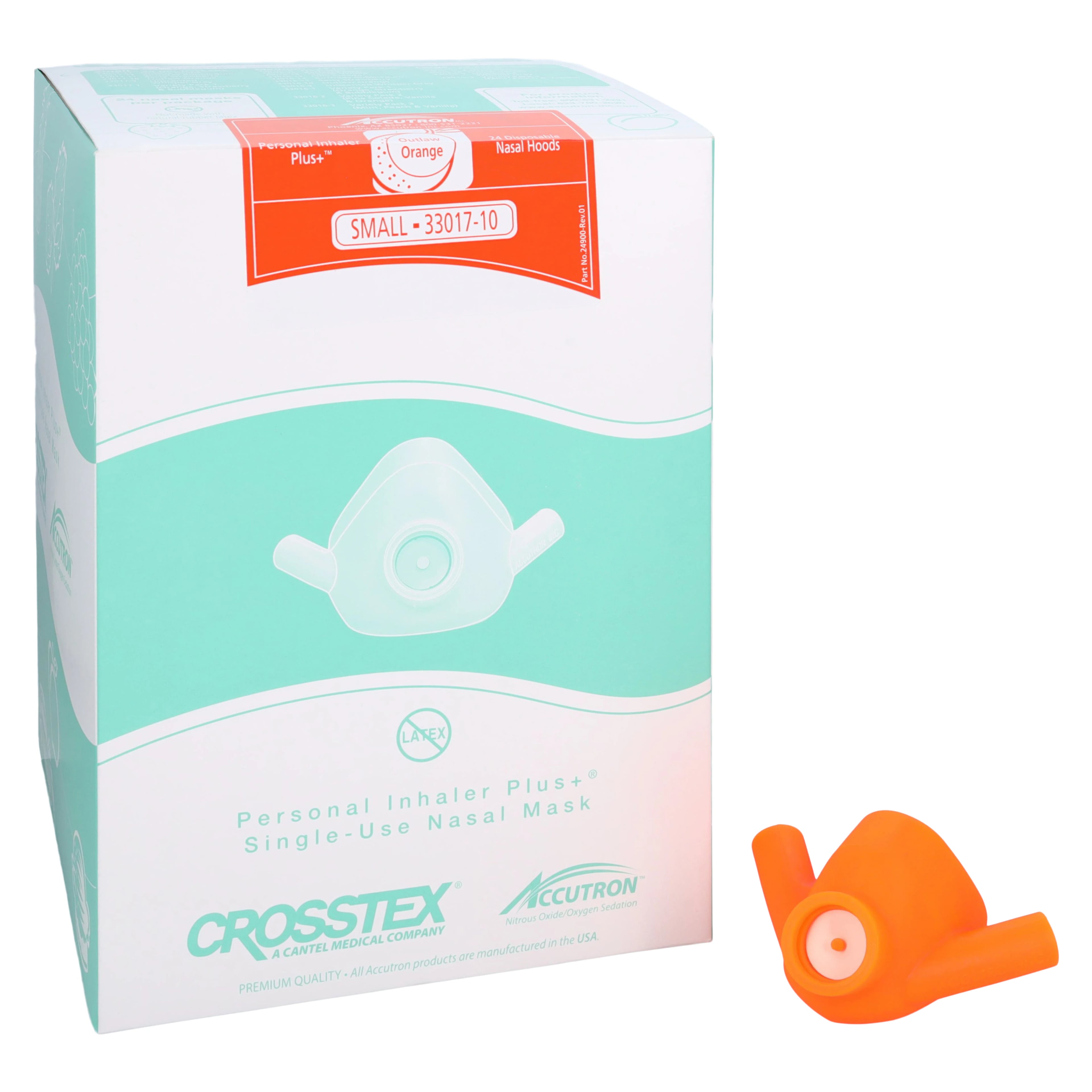Accutron Personal Inhaler Plus (PIP+) Single-Use Nasal Hoods, Small, Outlaw Orange Scent, Latex-Free, 24/Pk, 33017-10