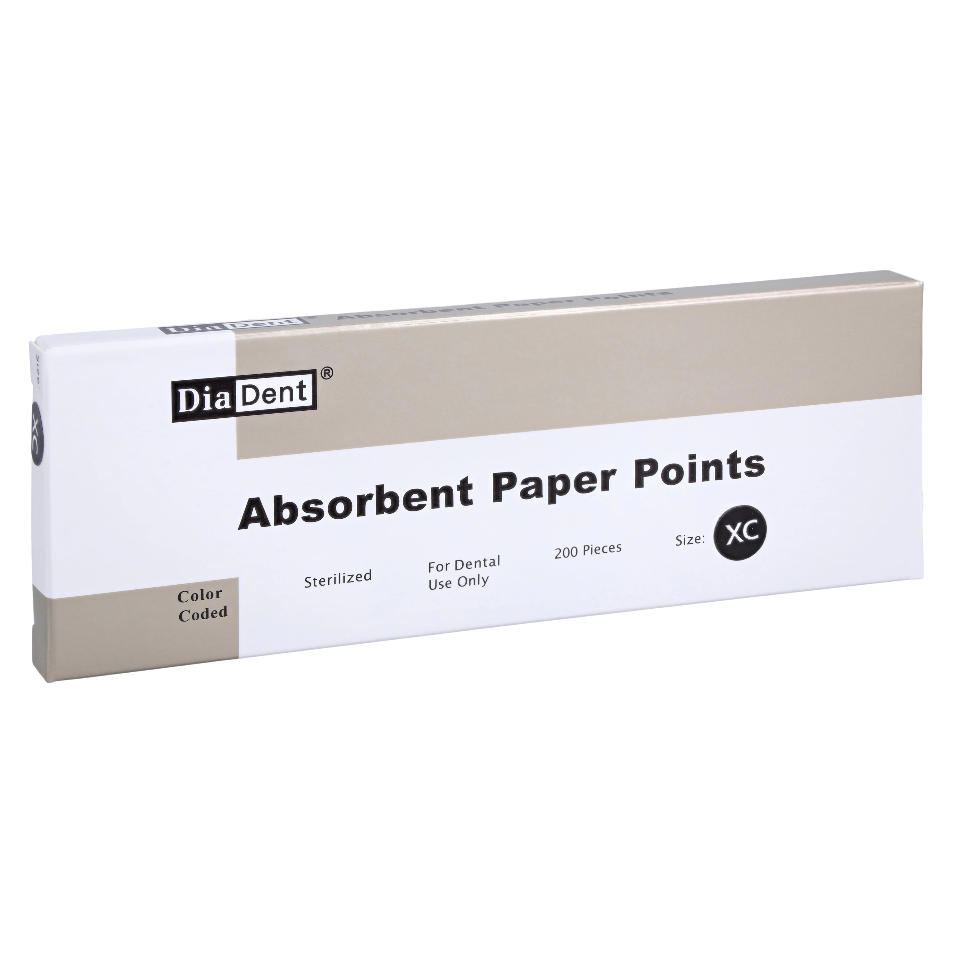 Diadent Absorbent Paper Points, X-Coarse (Black), Non-Marked, .02 Taper, Cell Pack, 200/Pk, 202-306