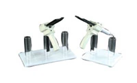 Plasdent Straight Dual Impression Gun Holder, Clear Plastic, 7" W x 5" H x 6" D, Holds 2 Guns, 1409