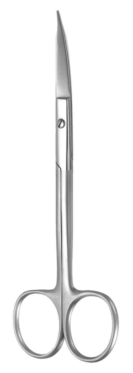 Goldman Fox Scissor Carbide Tip, Curved, 5", Serrated, Stainless Steel, Each