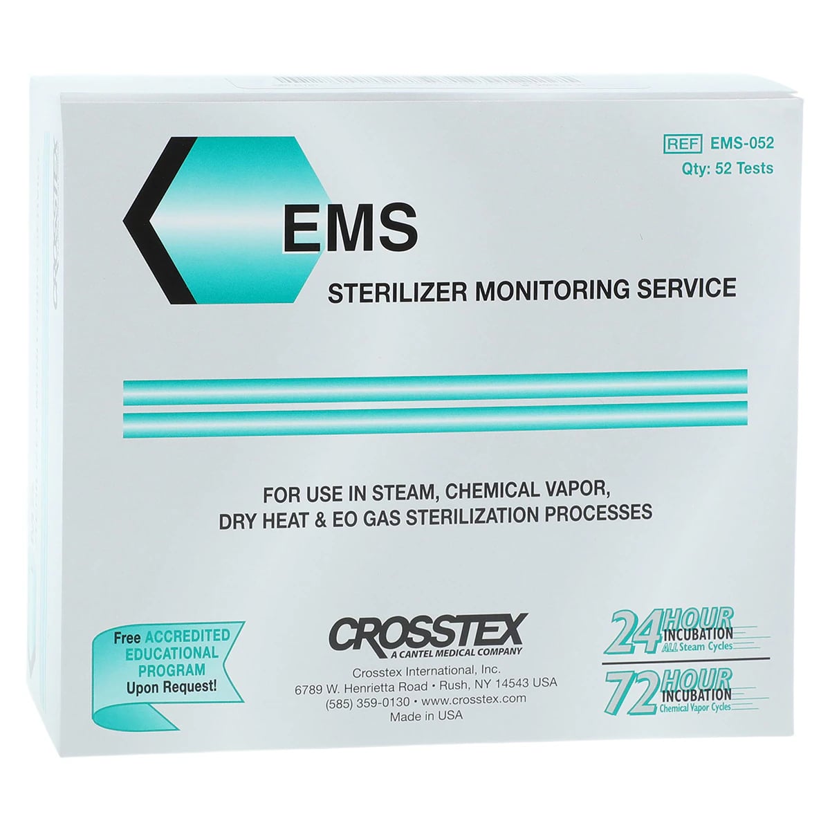 SPS Medical EMS Econo Mail-In Sterilizer Monitoring Service, 52 Tests/Box, EMS-052