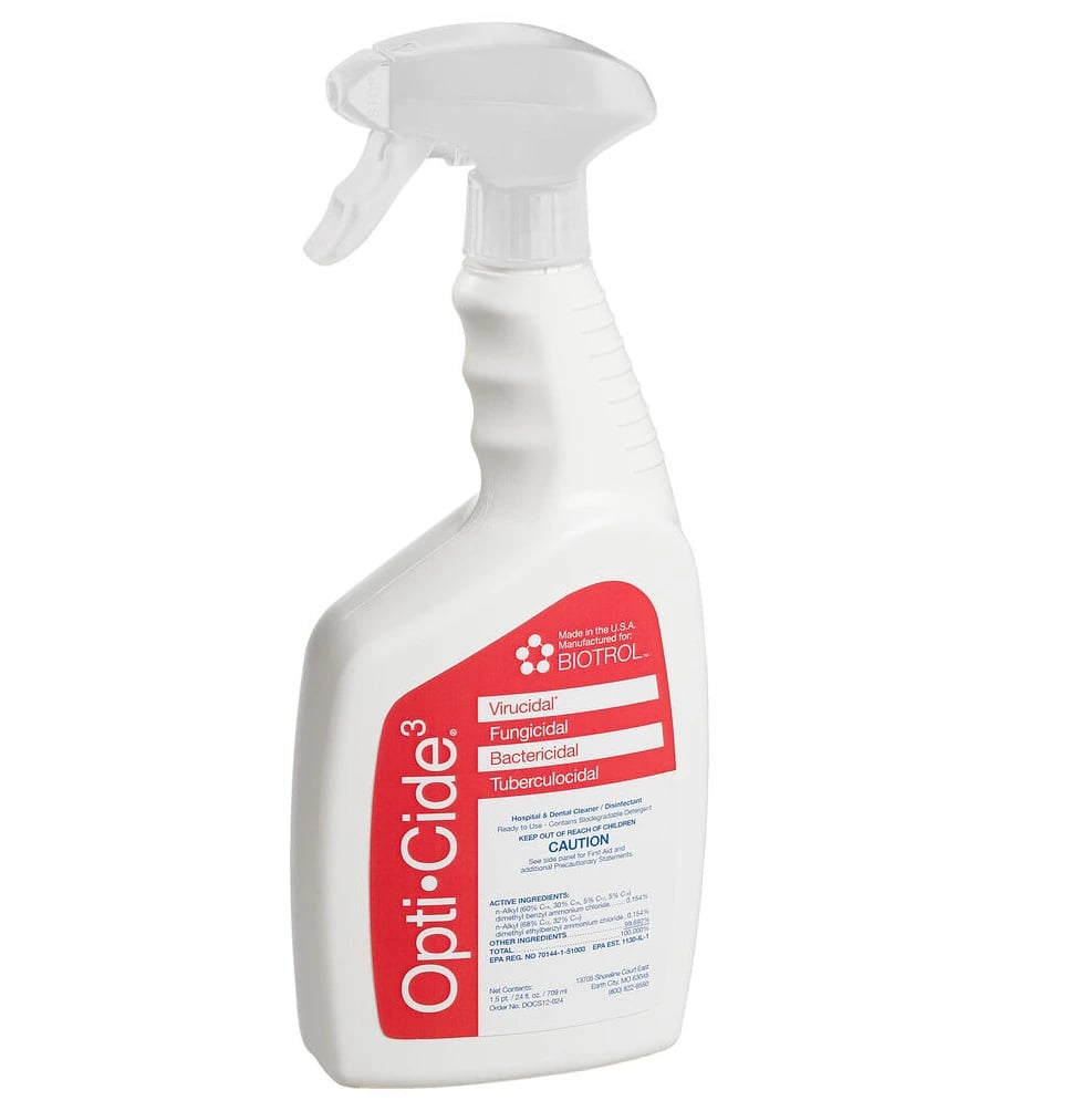 Opti-Cide 3 Surface Disinfectant Spray, 24 oz Trigger Spray Bottle, EPA Registered, Ready-to-Use