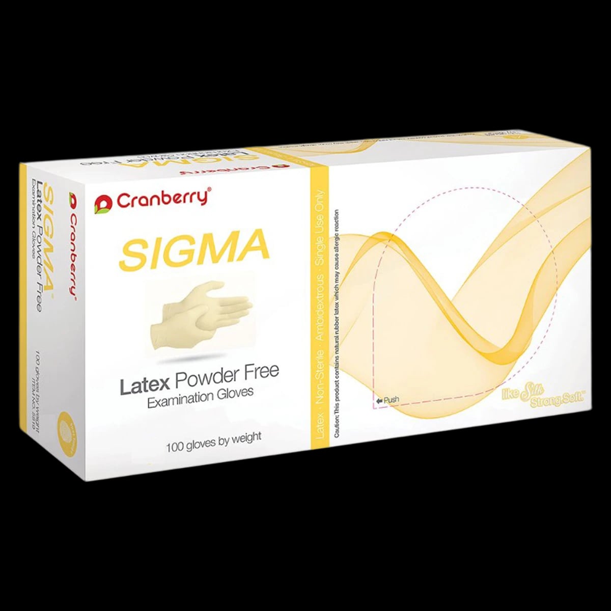 Cranberry Sigma Powder-Free Latex Exam Gloves, Large, Natural, 100/Box, CR5818